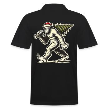 Bigfoot de Noël avec arbre de Noël - Polo Homme - noir - Dos - Kai (181cm)