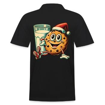 Christmas Retro Vintage Biscuit Style - Men's Polo Shirt - black - Back - Kai (181cm)