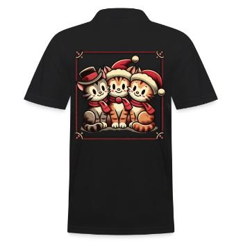 niCute Cats Noël Style Rétro - Polo Homme - noir - Dos - Kai (181cm)