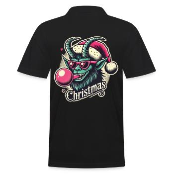 Krampus Weihnachten Sigma Male Stil - Männer Poloshirt - Schwarz - Hinten - Kai (181cm)