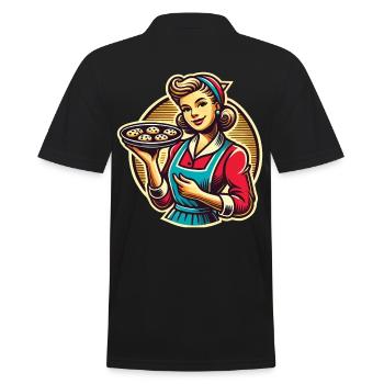 Boulanger rétro avec illustration de biscuits - Polo Homme - noir - Dos - Kai (181cm)