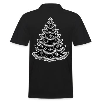 Weihnachtsbaum Mit Kugeln - Männer Poloshirt - Schwarz - Hinten - Kai (181cm)
