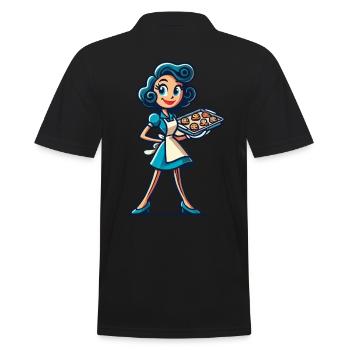 Boulanger joyeux avec plateau à biscuits - Polo Homme - noir - Dos - Kai (181cm)