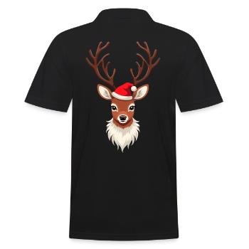 Renne de Noël avec bonnet rouge - Polo Homme - noir - Dos - Kai (181cm)