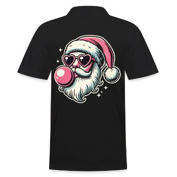 Sigma Santa with heart glasses and chewing gum - Men's Polo Shirt - black - Back - Kai (181cm)