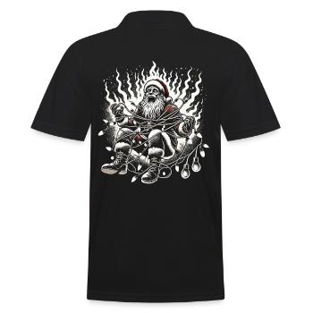 Père Noël choc électrique design humoristique - Polo Homme - noir - Dos - Kai (181cm)
