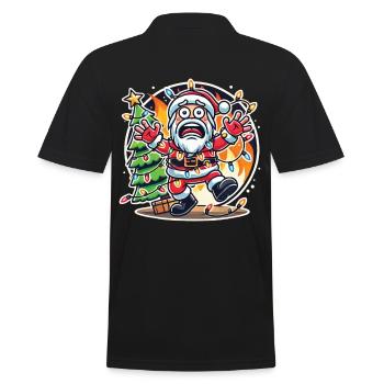 Chaos de Noël avec choc électrique dessin animé - Polo Homme - noir - Dos - Kai (181cm)