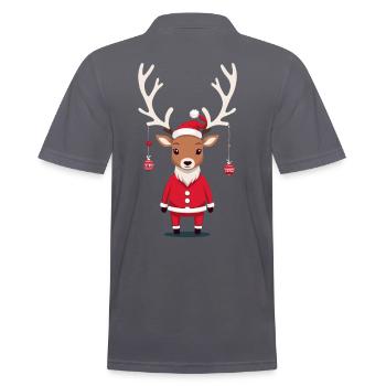 Tenue de Noël Joyeux Renne - Polo Homme - charbon - Dos - Nico (186cm)