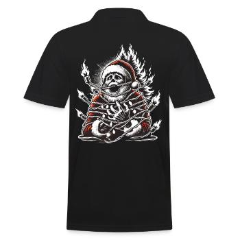 Père Noël Électrocution Sombre Oeuvre - Polo Homme - noir - Dos - Kai (181cm)