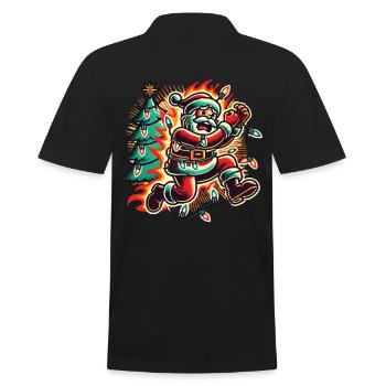 Chaos de Noël, danger d’électrocution - Polo Homme - noir - Dos - Kai (181cm)