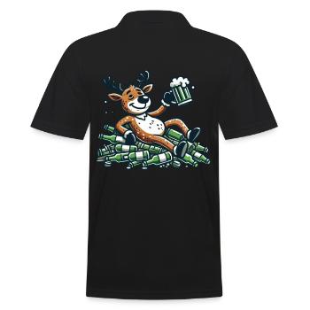Renne de Noël amusant pour les amateurs de bière - Polo Homme - noir - Dos - Kai (181cm)