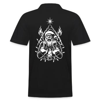 Père Noël choc électrique style humoristique - Polo Homme - noir - Dos - Kai (181cm)