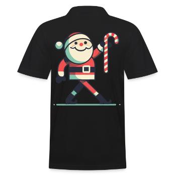 lustiHappy Santa avec canne à sucre - Polo Homme - noir - Dos - Kai (181cm)
