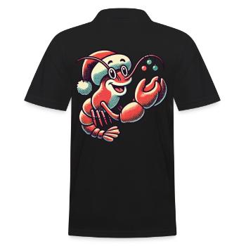 Weihnachten Hummer Mit Mütze - Männer Poloshirt - Schwarz - Hinten - Kai (181cm)