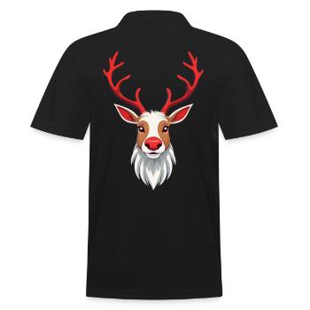 Motif de Noël Joyeux Renne - Polo Homme - noir - Dos - Kai (181cm)