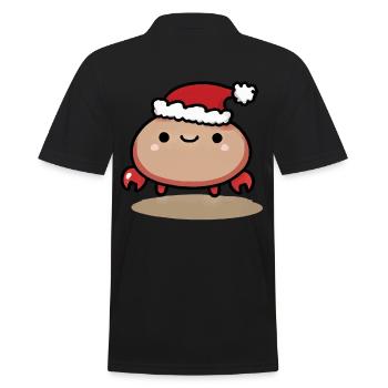 Niedliche Weihnachtskrabbe Mit Mütze - Männer Poloshirt - Schwarz - Hinten - Kai (181cm)
