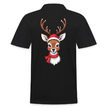 Renne de Noël avec casquette - Polo Homme - noir - Dos - Kai (181cm)