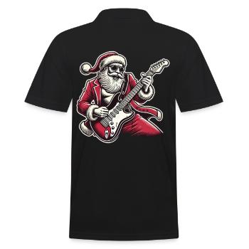 Bercement du Père Noël à la guitare électrique - Polo Homme - noir - Dos - Kai (181cm)