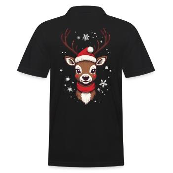 Motif de Noël Joyeux Renne - Polo Homme - noir - Dos - Kai (181cm)