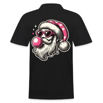 Coole Sigma Santa Weihnachtsfreude - Männer Poloshirt - Schwarz - Hinten - Kai (181cm)