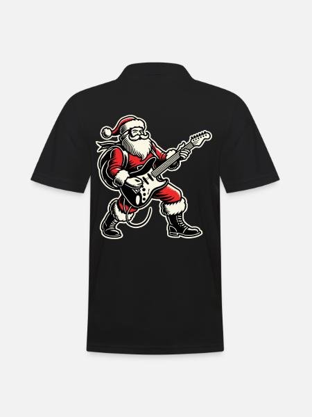 Julenederdel julemand med guitar - Herre poloshirt - sort