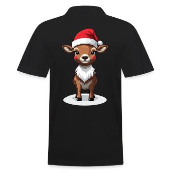 Christmas reindeer with cap - Men's Polo Shirt - black - Back - Kai (181cm)