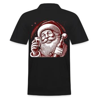 Christmas Humor Santa Alcohol Connoisseur - Men's Polo Shirt - black - Back - Kai (181cm)