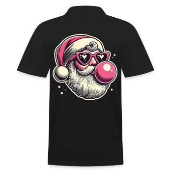 Coole Sigma Santa Weihnachtsfreude - Männer Poloshirt - Schwarz - Hinten - Kai (181cm)