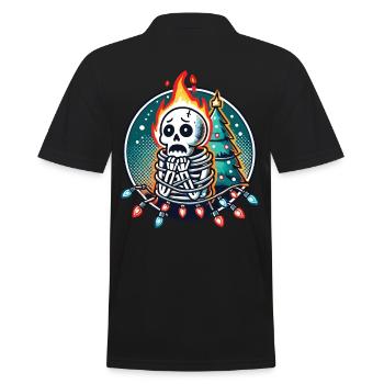Skeleton with fairy lights fear at Christmas - Men's Polo Shirt - black - Back - Kai (181cm)