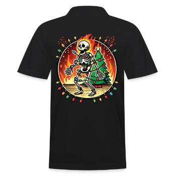 Squelette de Noël enflammé Accident de vacances - Polo Homme - noir - Dos - Kai (181cm)