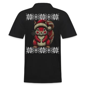 Écureuil de Noël avec chapeau - Polo Homme - noir - Dos - Kai (181cm)
