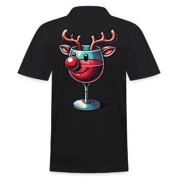 Verre à vin de Noël Renne Sourire - Polo Homme - noir - Dos - Kai (181cm)