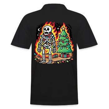 Christmas skeleton with fairy lights - Men's Polo Shirt - black - Back - Kai (181cm)
