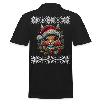 Écureuil de Noël avec casquette - Polo Homme - noir - Dos - Kai (181cm)