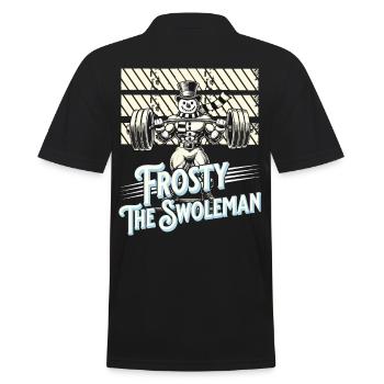Frosty the Swoleman Snowman Winter Fitness - Men's Polo Shirt - black - Back - Kai (181cm)