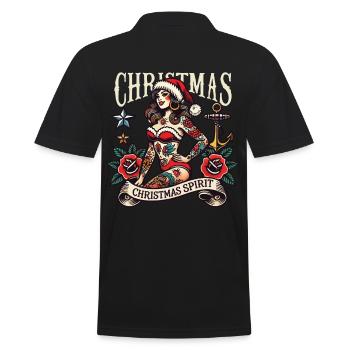 de Noël Streetwear Tattoo Esthétique - Polo Homme - noir - Dos - Kai (181cm)
