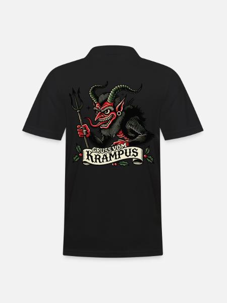 Salutations de Krampus Noël - Polo Homme - noir