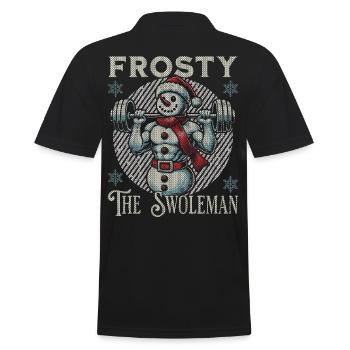 Frosty Der Muskelmann Schneemann Fitness - Männer Poloshirt - Schwarz - Hinten - Kai (181cm)