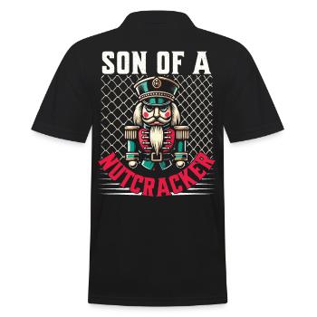Son of a Nutcracker Christmas Humor - Men's Polo Shirt - black - Back - Kai (181cm)