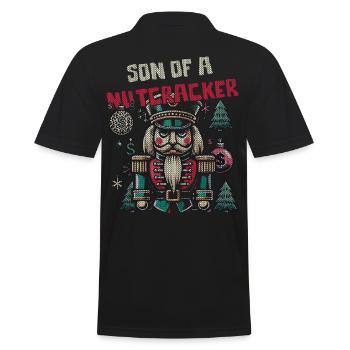 Nutcracker Christmas Funny - Men's Polo Shirt - black - Back - Kai (181cm)