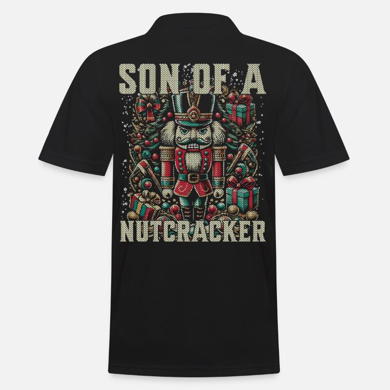 Naughty Nutcracker Christmas Humor - Men's Polo Shirt - black