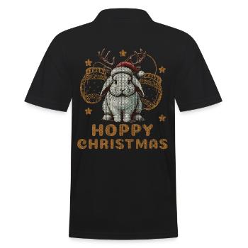 Lapin drôle de Noël houblonné avec des bois de renne - Polo Homme - noir - Dos - Kai (181cm)