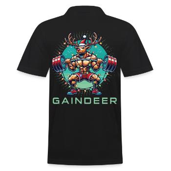 Fort Gaindeer Fitness Renne Gym Humour - Polo Homme - noir - Dos - Kai (181cm)