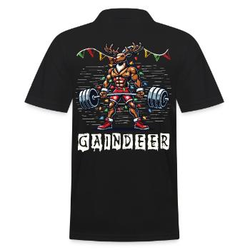 Muscle Renne Noël Gaindeer Fun - Polo Homme - noir - Dos - Kai (181cm)