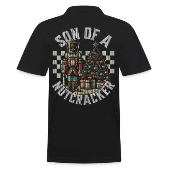 Son of a Nutcracker Christmas Humor - Men's Polo Shirt - black - Back - Kai (181cm)