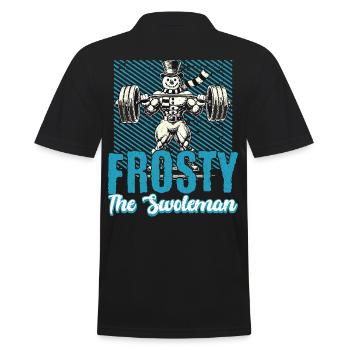 Frosty Der Muskelmann Gym Humor Design - Männer Poloshirt - Schwarz - Hinten - Kai (181cm)
