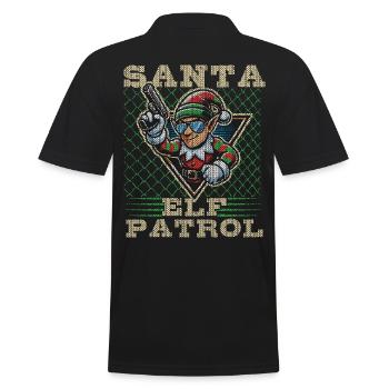 Santa Elf Patrol Christmas Fun - Men's Polo Shirt - black - Back - Kai (181cm)