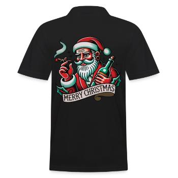 Joyeux Noël Tatouage Style Père Noël - Polo Homme - noir - Dos - Kai (181cm)