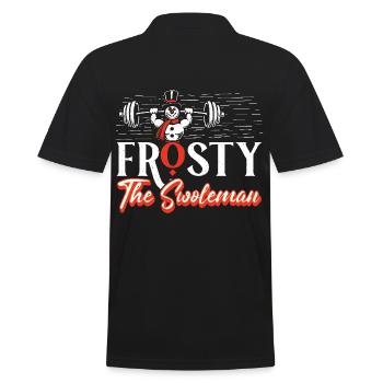 Frosty the swoleman Christmas Fitness Humor - Men's Polo Shirt - black - Back - Kai (181cm)