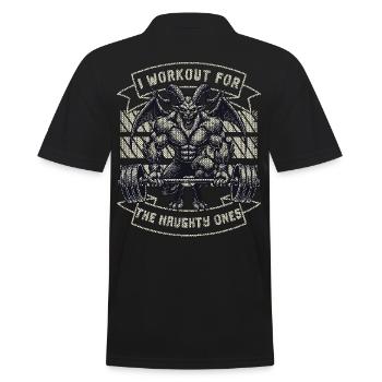 Krampus Trainiert Für Die Unartigen - Männer Poloshirt - Schwarz - Hinten - Kai (181cm)